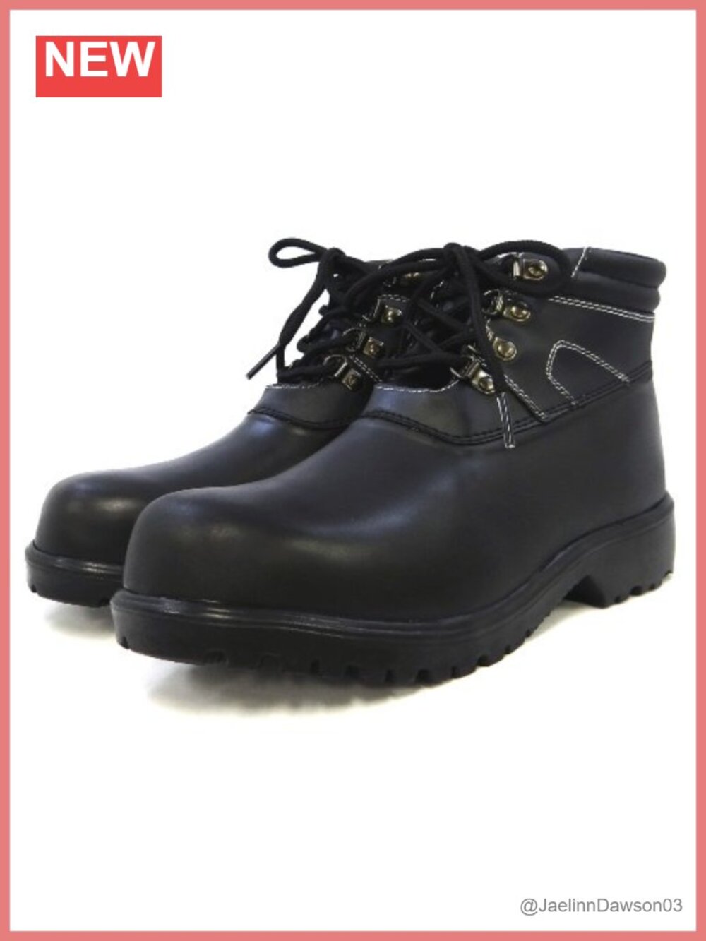 Rikio Work Boots Rubber Sole Waterproof Lace-Up Ankle Work Boot